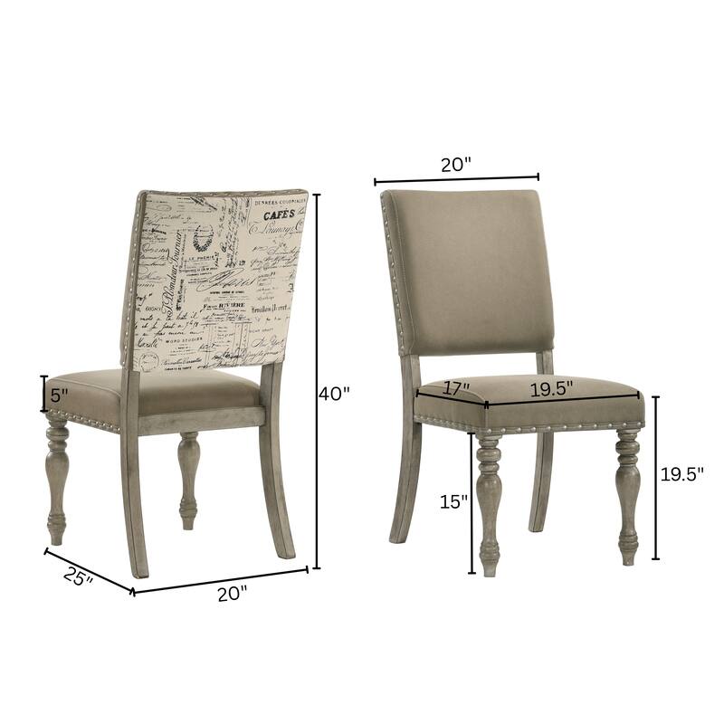 Roundhill Furniture Birmingham 8-Piece Dining Set, Extendable Table with Nailhead Chairs and Bench, Driftwood Finish
