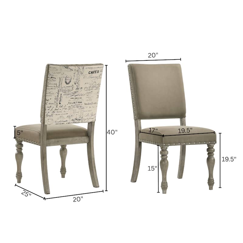Roundhill Furniture Birmingham 9-piece Dining Set, Driftwood Finish Extendable Table with Nailhead Chairs Dining Set