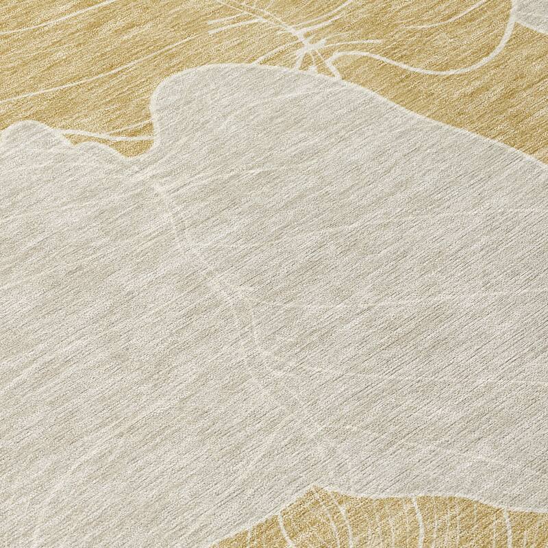 Machine Washable Indoor/ Outdoor Tropical Floral Chantille Rug