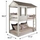 preview thumbnail 4 of 12, Twin Over Twin Bunk Bed with Built-in Ladder,Guardrails