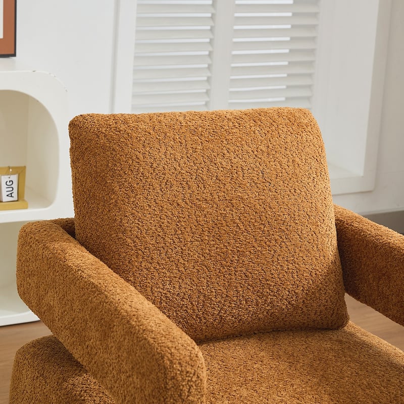 Swivel Square Accent Chair with Open Back