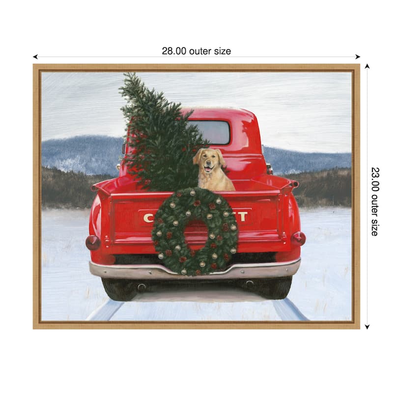 Christmas in the Heartland IV No Bow by James Wiens (28 x 23 in.), Framed Canvas Wall Art Print - Sylvie Natural