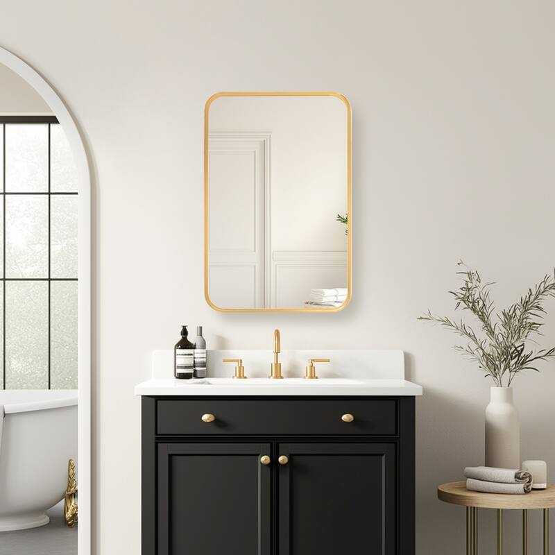 Talayuela Rectangular Aluminum Framed Medicine Cabinet with Mirror