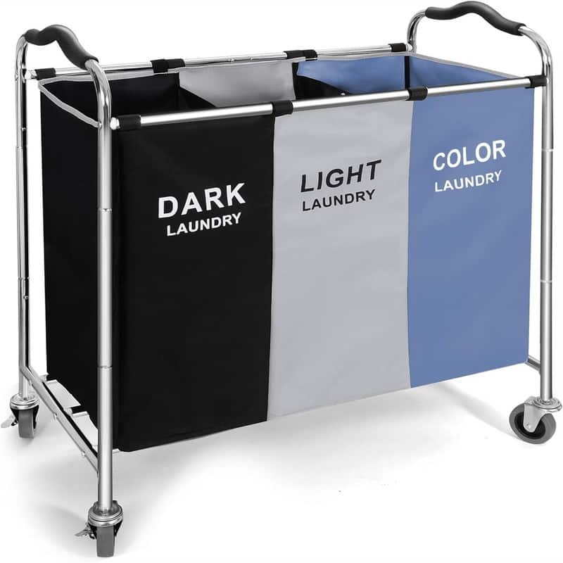 240L Laundry Hamper Large Laundry Basket with Wheels - 35"L x 16"W x 30"H - Blue