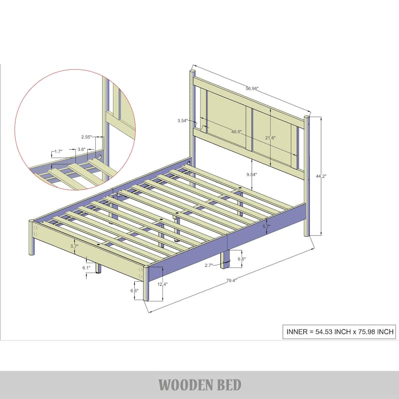 CraftPorch Transitional Wooden Platform Bed