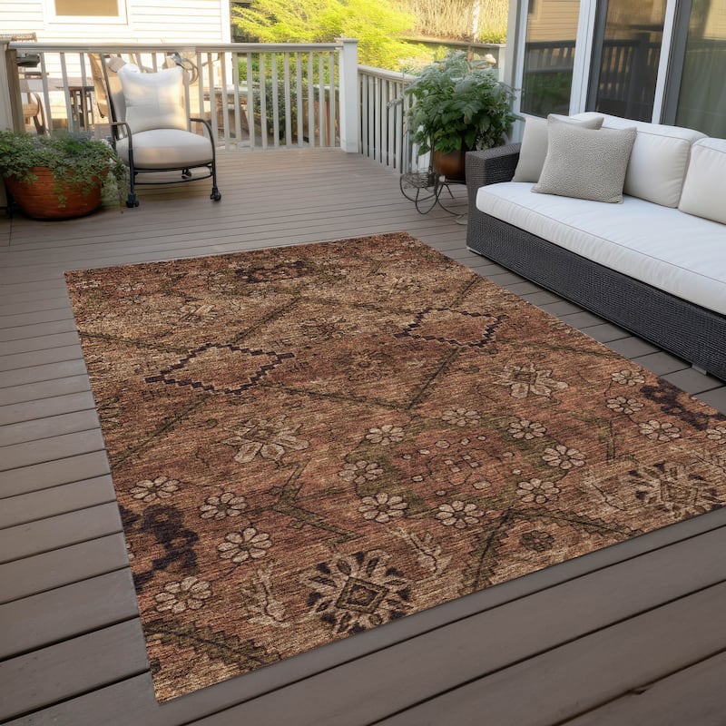 Machine Washable Indoor/ Outdoor Chantille Boho Global Rug