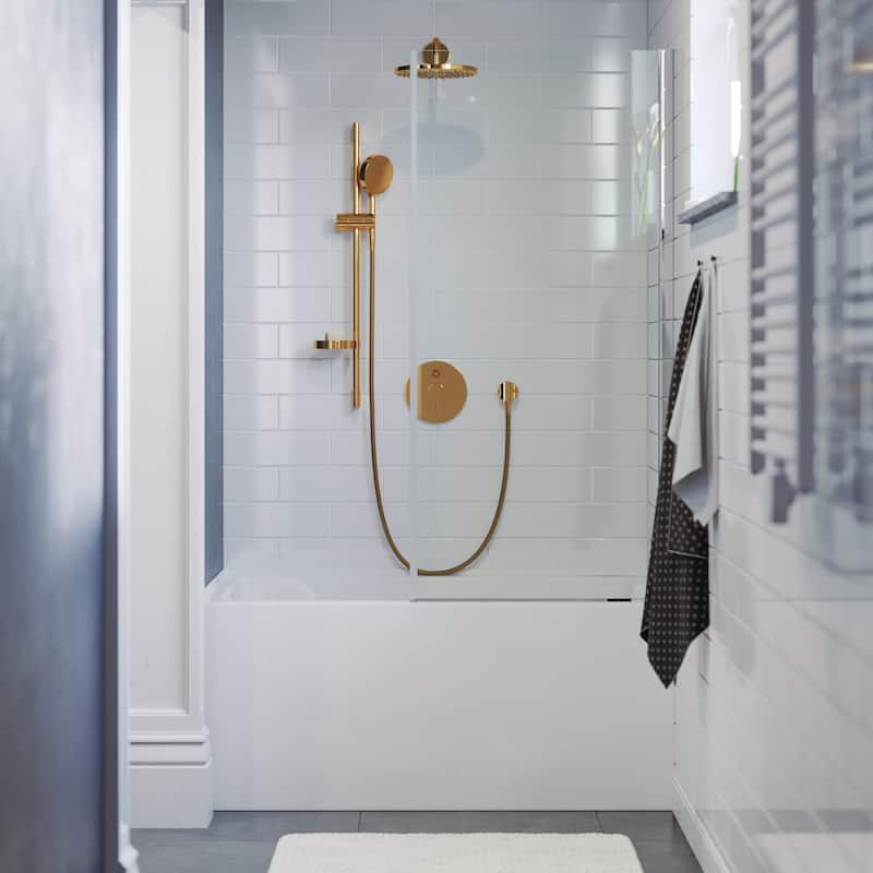 Voltaire 48 X 30" Left-Hand Drain Alcove Integrated Armrest Bathtub With Apron - 48x30 Left