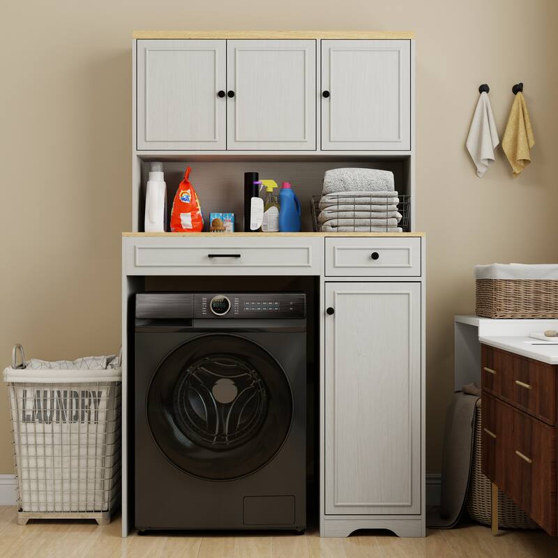 Anmytek Space Saving Storage Cabinet Laundry Washer Pedestal Kitchen Appliance Organizer