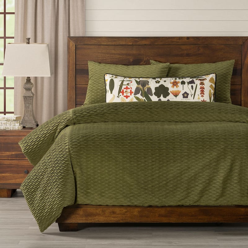 Smithsonian Fluctuate Duvet Set - Fluctuate Olive - King - 5 Piece