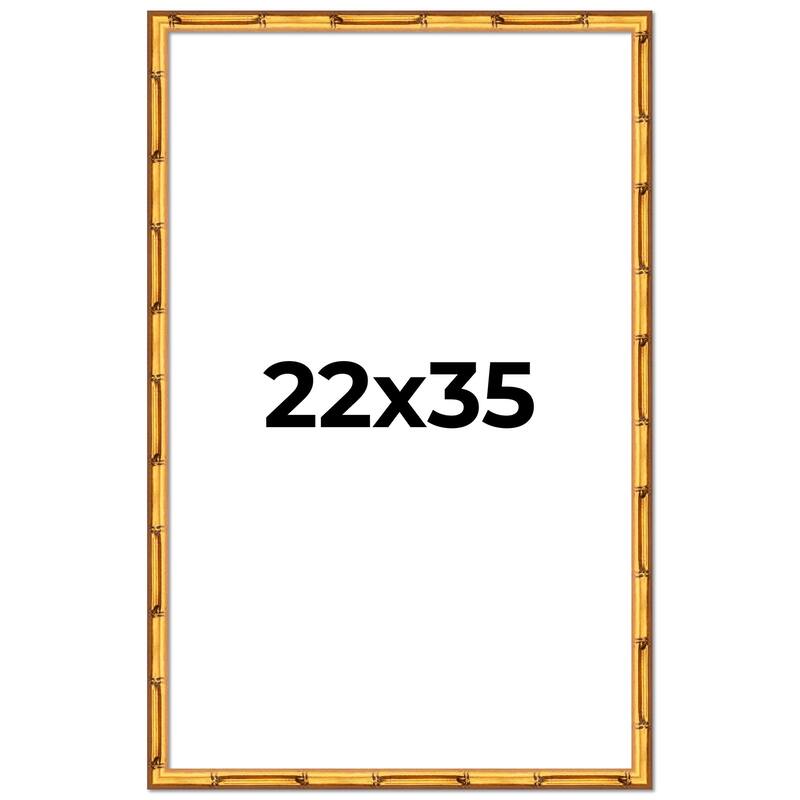 22x35 Frame Gold Bamboo Picture Frame Modern Photo Frame Includes UV Acrylic Shatter Guard Front Acid Free Foam Backing Board