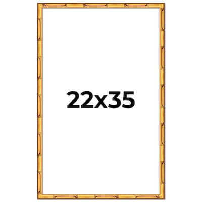 22x35 Frame Gold Bamboo Picture Frame Modern Photo Frame Includes UV Acrylic Shatter Guard Front Acid Free Foam Backing Board