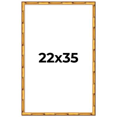 22x35 Frame Gold Bamboo Solid Wood Picture Frame | 1 Inch Moulding