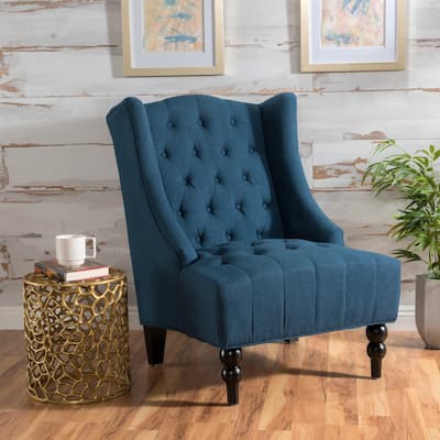 Toddman Tufted High-back Club Chair by Christopher Knight Home - 27.25" L x 33.75" W x 38.50" H