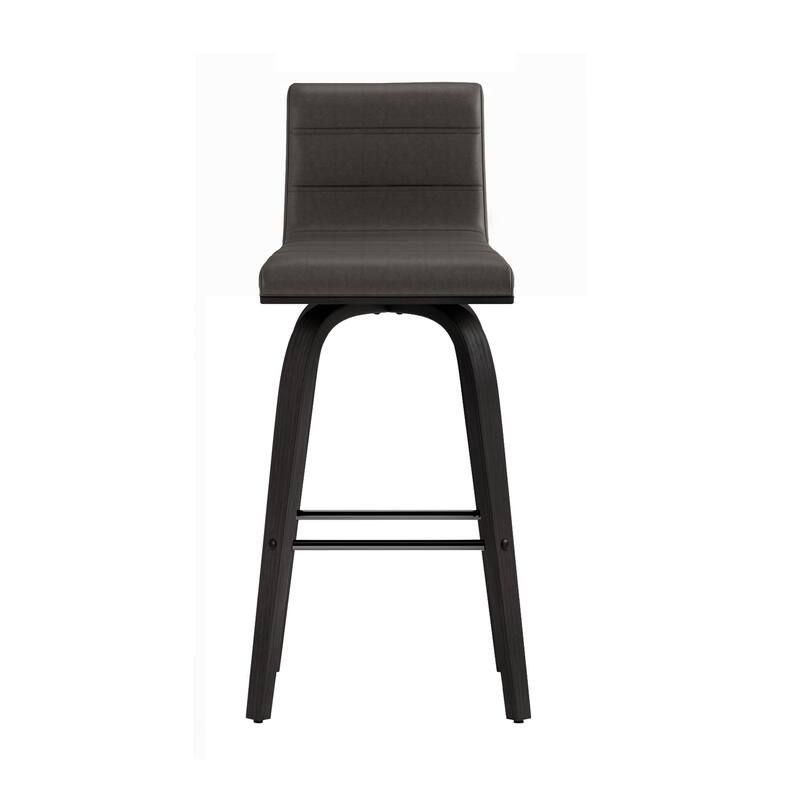 Carson Carrington Ullfors Grey and Black Faux Leather Swivel 26-inch Counter Stool