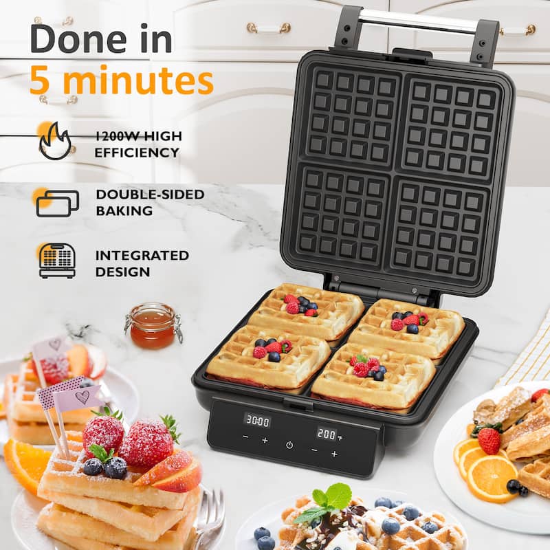 4-Slice Belgian Waffle Maker