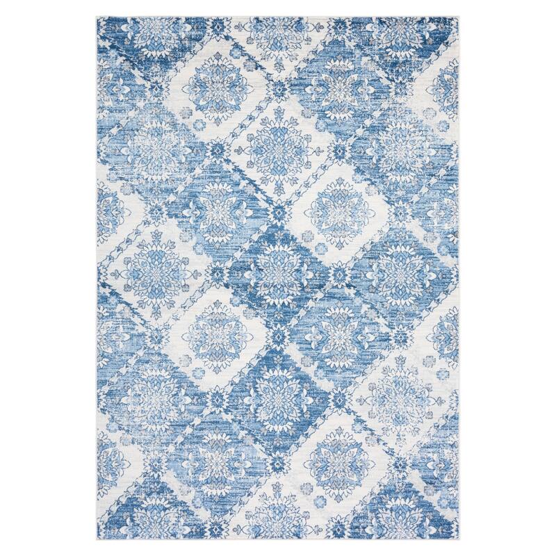 SAFAVIEH Brentwood Arjana Floral Trellis Rug - 5'3" x 7'6" - Ivory/Blue