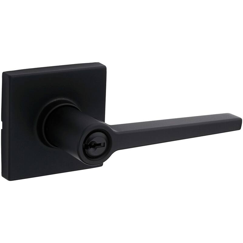 Kwikset Safelock Daylon Single Cylinder Keyed Entry Door Lever Set - Matte Black