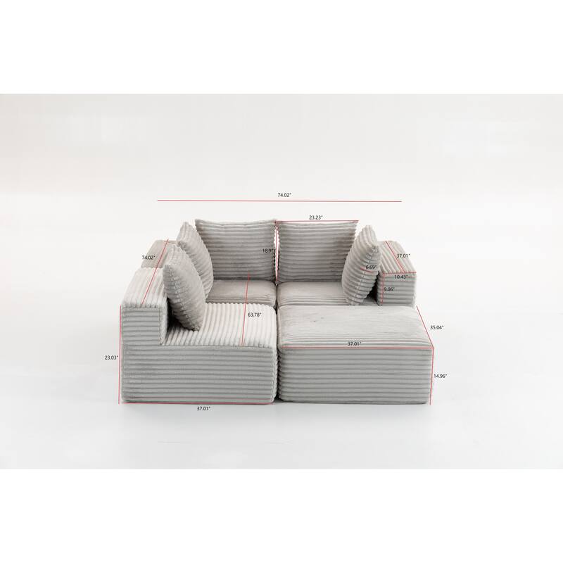 Modular Corduroy Fabric Compressed Sofa:Magic Cube Sofa