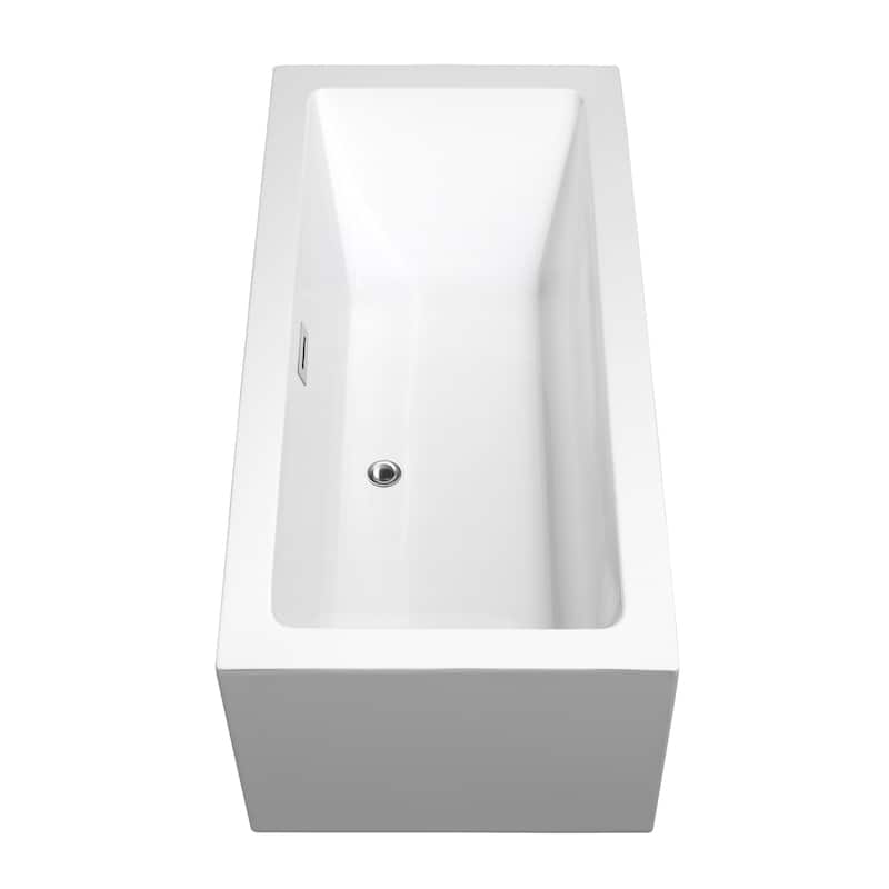 Wyndham Collection Melody 60-inch White Freestanding Soaking Bathtub