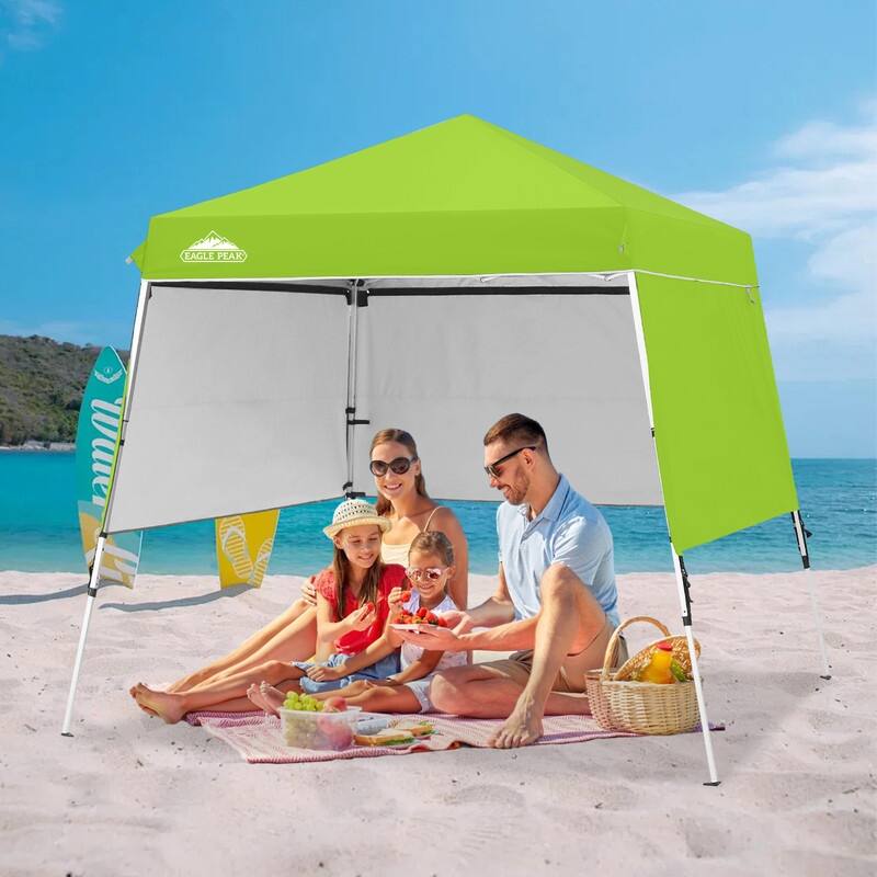 EAGLE PEAK Day Tripper 8x8 Aluminum Super-Lightweight Slant Leg Pop Up Canopy with 3 Removable Walls, Blue