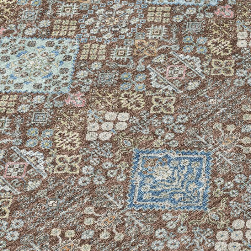 Machine Washable Indoor/ Outdoor Boho Panel Chantille Rug