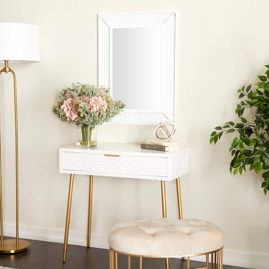Wood Contemporary Console Table with Mirror (Set of 2) - S/2 31", 31"H