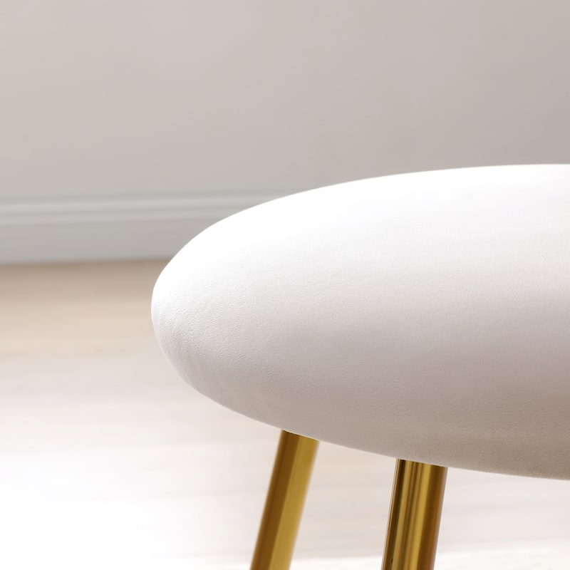 Modern Velvet Dining Chairs Set of 2,Upholstered Woven Dining Chair with Golden Metal Legs,for Dining Room, Kitchen
