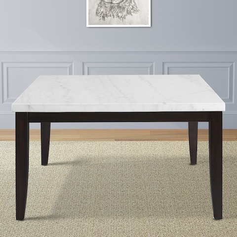 Fairfax 54 inch Square White Marble Dining Table by Greyson Living