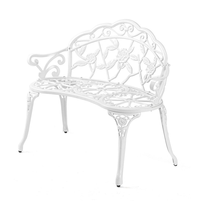 Outdoor Bronze Finish Cast Aluminum Bench - N/A