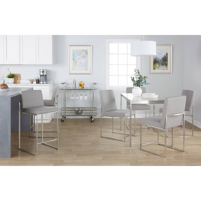 Silver Orchid Forrest High Back Stainless Steel Dining Chair (Set of 2)