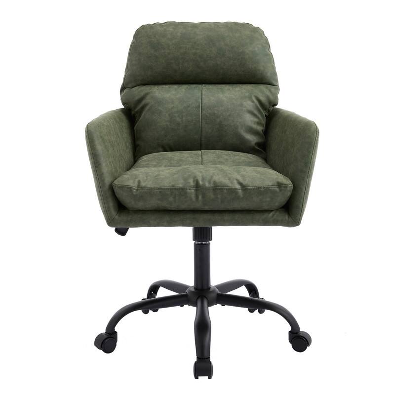 Modern Adjustable Height Office Chair - PU Leather Ergonomic Executive Chair for Home & Office