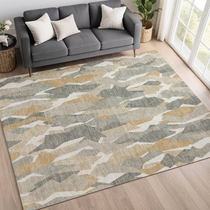 Machine Washable Indoor/ Outdoor Contemporary Dylan Chantille Rug