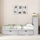 preview thumbnail 4 of 13, Modern Twin Bed Frame with Bookcase Headboard, Built-in USB Port, and 2 Storage Drawers