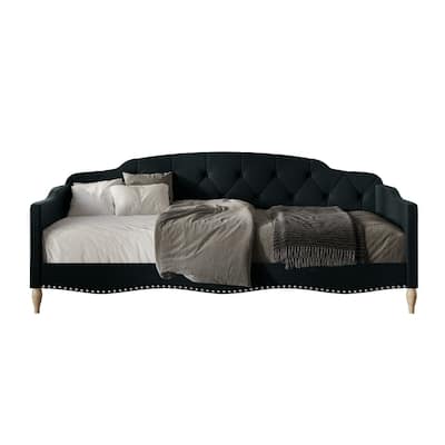 CraftPorch Modern Linen Nailhead Button Tufted Twin Daybed