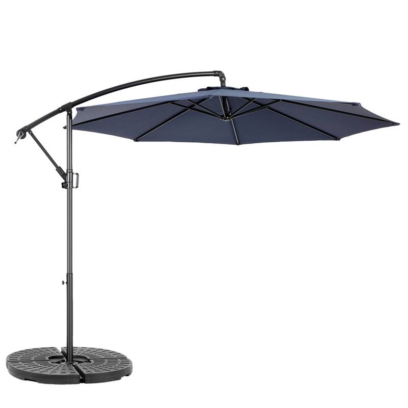 116" Patio Hanging Polyester Umbrella with Tilt Adjustment and 8 Ribs
