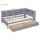 preview thumbnail 14 of 18, 2 Color Wooden Twin Daybed with 2 Drawers, Kids' Bed with Storage Shelf and USB Charging Ports