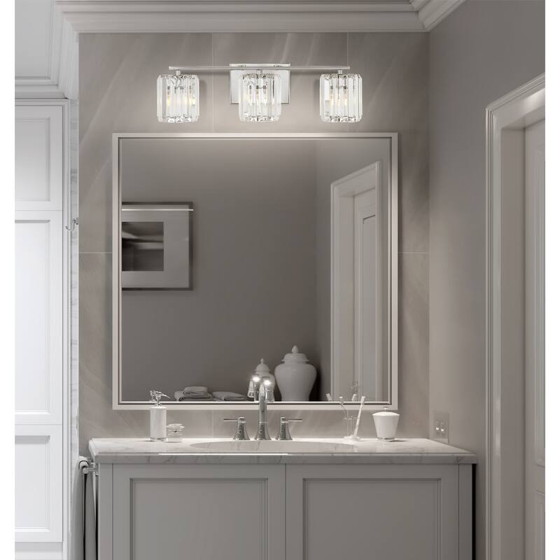 Spaulding Prism Vintage Metal/Glass Classic Glam LED Vanity Light, by JONATHAN Y