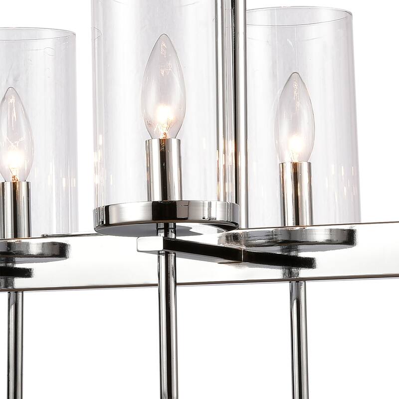 Oakland 32.5-inch Wide 8-Light Linear Chandelier in Black - 32.5in W