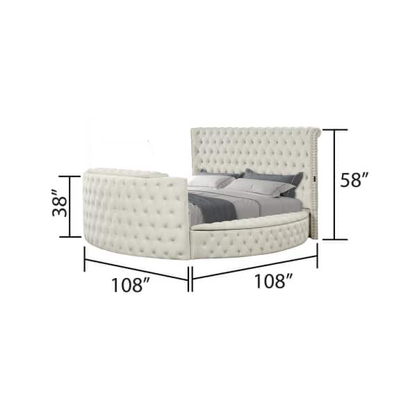 Maya Modern Style Queen/King Storage Bed Made with Wood, Built in USB