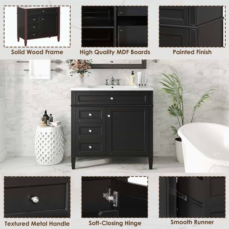 36'' Bathroom Vanity with Top Sink