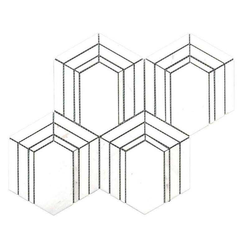 The Tile Life Argos Peak 12x14 Hexagon Marble Floor, Wall & Backsplash Tile