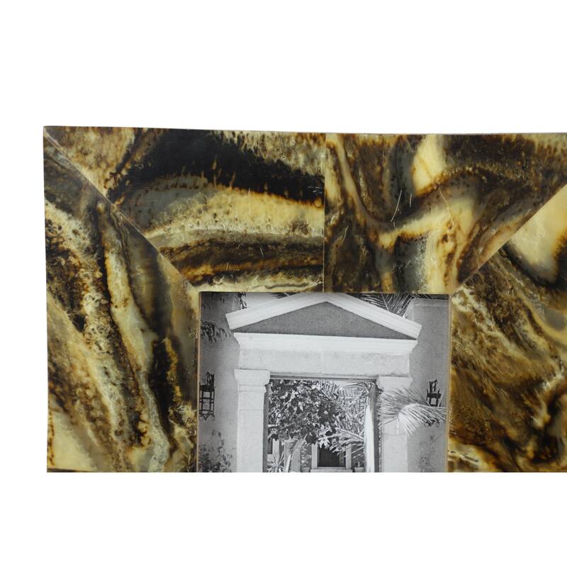 Gold & Brown Resin Rectangular Picture Frame with Tiger's Eye Finish 8.5 x 10.5