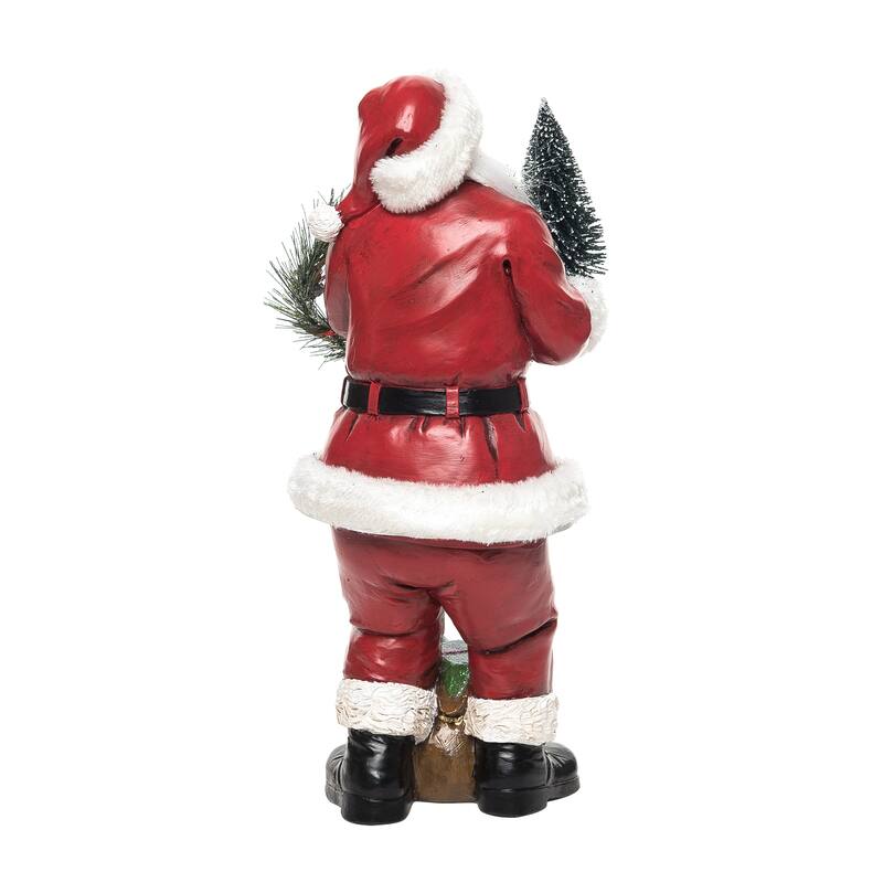 Transpac Resin 16 in. Multicolor Christmas Bottle Brush Santa Fig