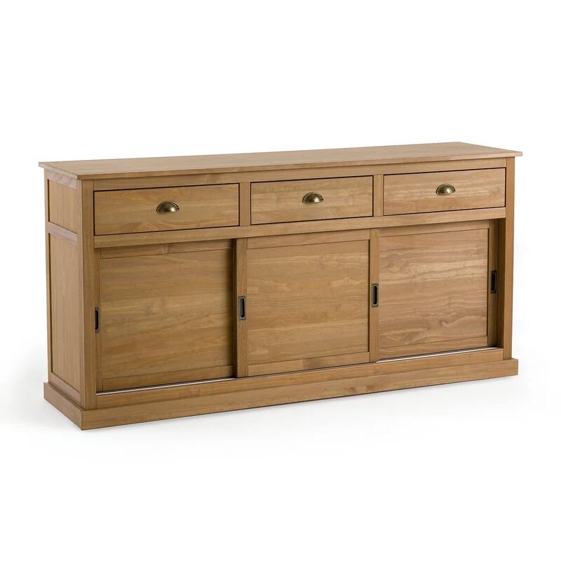 Lunja Solid Pine Triple Cabinets Sideboard - N/A