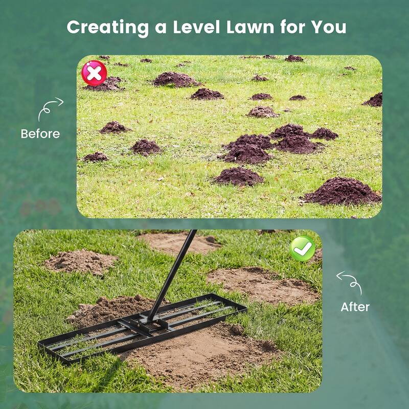 Costway Lawn Leveling Rake 42" x 10" Heavy Duty Level Lawn Tool for - See Details
