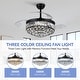 preview thumbnail 14 of 19, Kviflon 48" Crystal Fandelier Ceiling Fan with Light and Retractable Blades LED Dimmable for Bedroom Living Room - 48 Inches