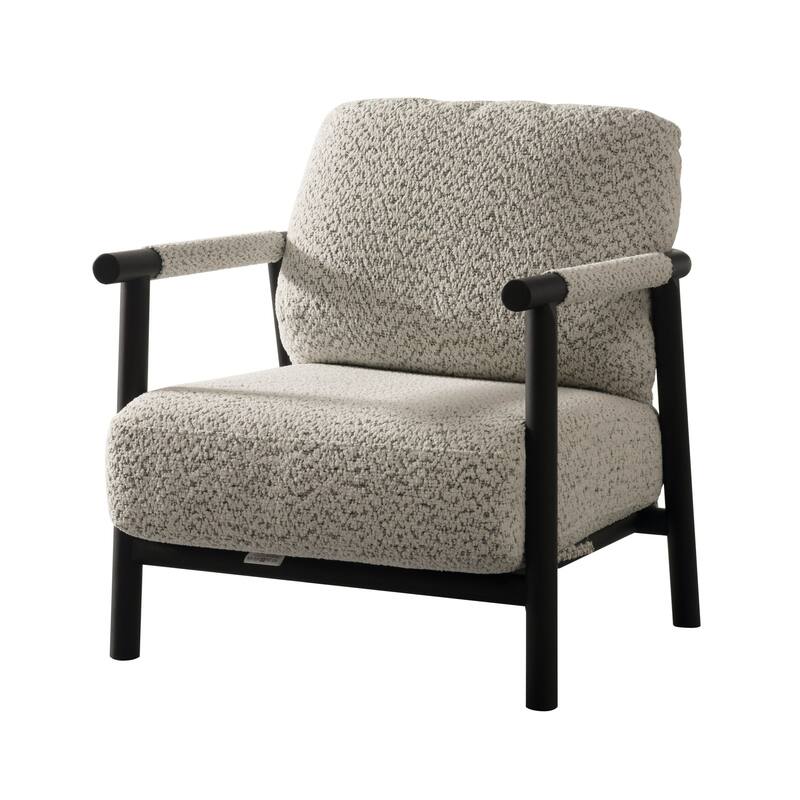 Modrest Balko Modern Grey Fabric & Black Accent Chair