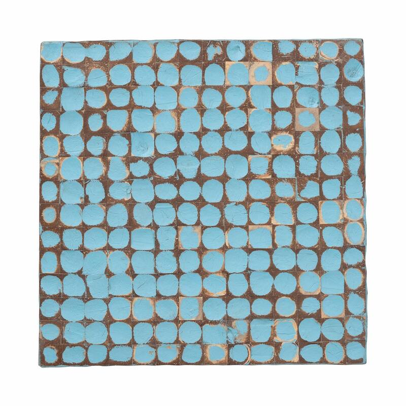 Janella Bohemian Coconut Shell and Acacia Wood End Table