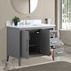 preview thumbnail 114 of 128, Vanity Art 42" Single Sink Bathroom Vanity Cabinet with Engineered Marble Countertop