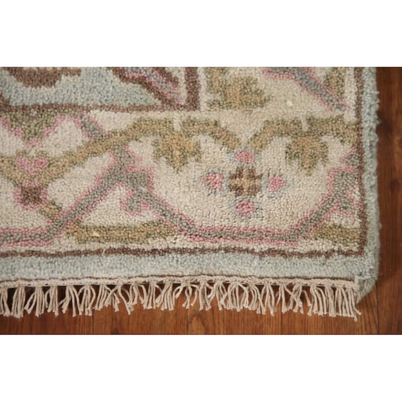 Transitional Oushak Style Runner Rug Hand-knotted Wool Carpet - 2'7"x 10'0"